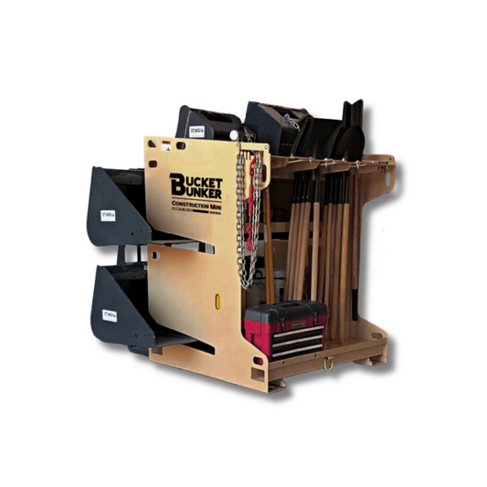 BUCKET BUNKER Construction Mini | Width 38" | Length 38" | Hydraulic Flow Range 8–15 GPM | Machine Size 1-3 Ton | For Skid Steers & Mini Excavators