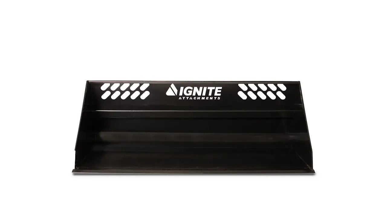 Ignite Attachments Light Material Snow Bucket | Width 84" | Capacity 43.92 Cu. Ft. | Hydraulic Flow Range 13–25 GPM | For Skid Steers