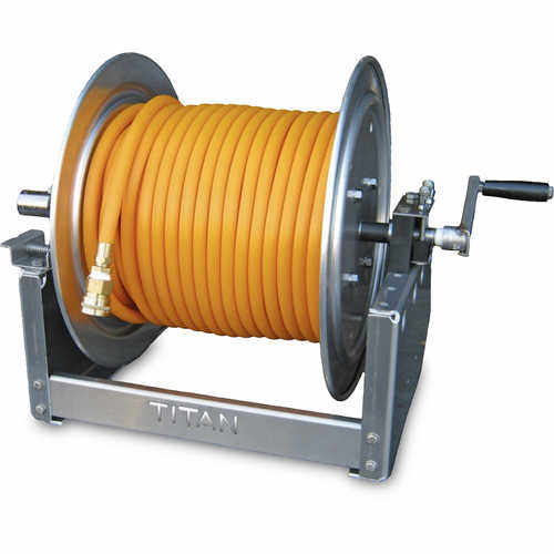 King’s Skid Sprayer | 12” Manual Hose Reel w/ 300’ of 3/8” High-Pressure Hose | Accessory
