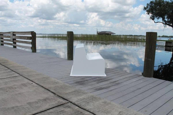 RIO MARINE CUSTOMS | Fiberglass Bench Seat | Model CMBS01 | 43"L x 30"D | UV-Resistant Gelcoat | For Boats, Docks & Patios