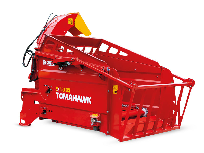 Teagle | Tomahawk Bale Processor | Model 6100H | Bale Width 60" | Hydraulic Flow 10 to 20 GPM | Horsepower 70 HP | For Skid Steers, Tractors & Compact Loaders