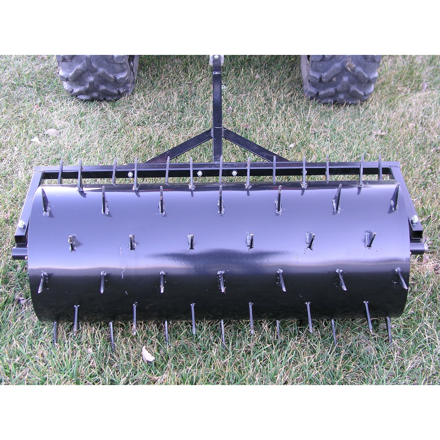 Field Tuff 48" Wide Drum Spike Aerator – 108 Spikes & 32-Gallon Drum Capacity | Horsepower 14+ HP | For ATVs, UTVs & Lawn Tractors