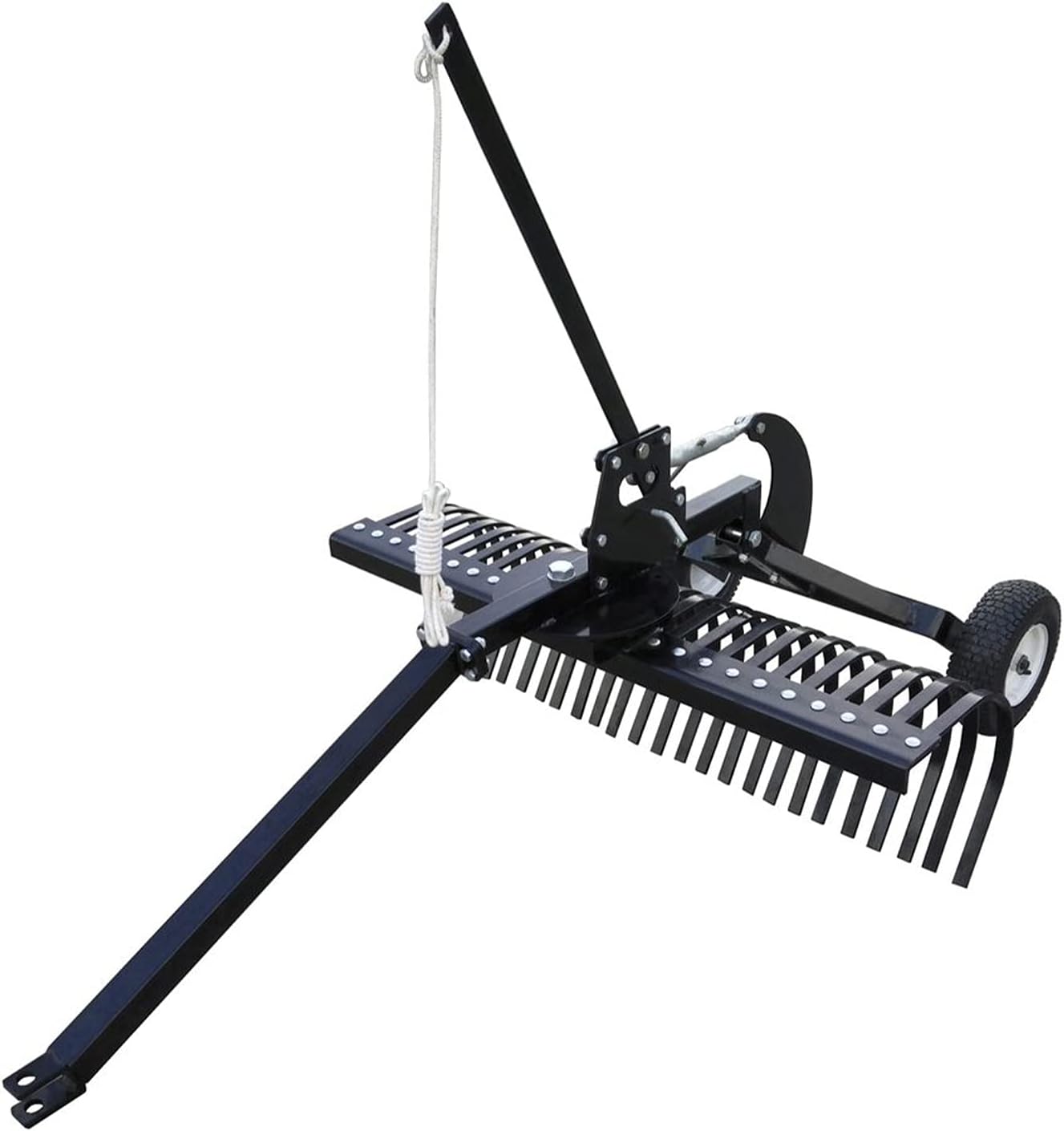 Field Tuff 48" Wide Landscape Rake – Heavy-Duty Steel with 24 Heat-Treated Tines | Towing Power 15–25 HP / 350cc+ | For ATVs, UTVs Tractors