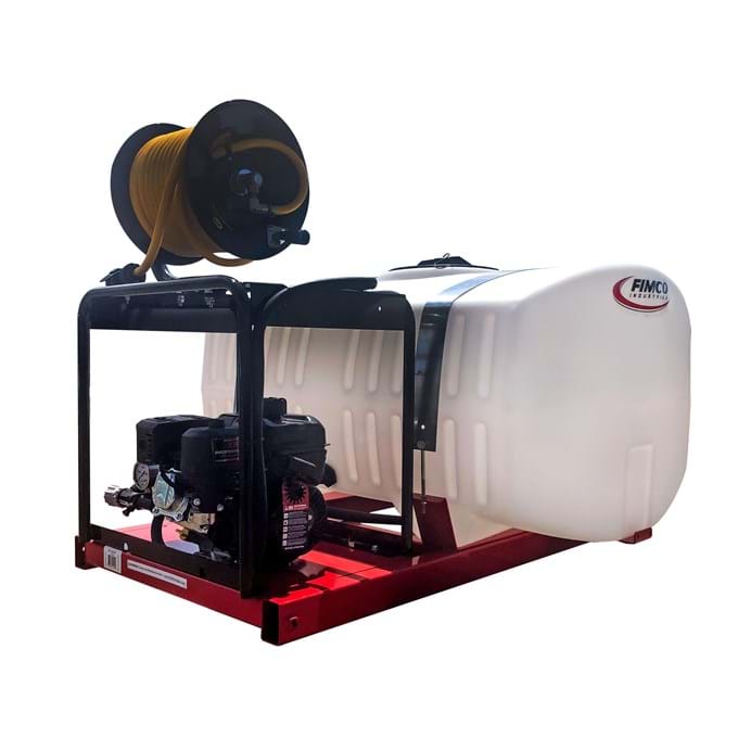 Fimco | 150 Gallon Skid Sprayer | Model FS-150-4R | Dimensions 58.25" x 48.5" x 45.75" | Flow Rate 9.1 GPM | For Trailers, Trucks & Flatbeds