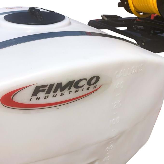 Fimco | 150 Gallon Skid Sprayer | Model FS-150-4R | Dimensions 58.25" x 48.5" x 45.75" | Flow Rate 9.1 GPM | For Trailers, Trucks & Flatbeds
