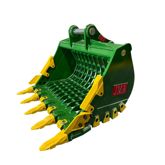 JMA Attachments Severe Duty Skeleton Bucket with Teeth | Bucket Width 42", 48" & 54" inches | Pin Size 80mm | For 16 – 25 Tons Excavators