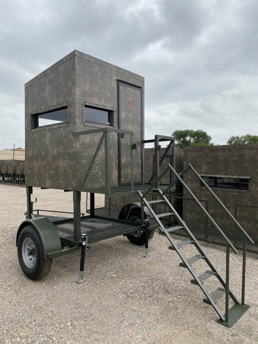 AWS Blind | Insulated Trailer Deer Blind | Model 5x5, 5x7, 5x9 Sizes | Widths 60", 84", 108" | All-Steel, Foam Insulated | For Deer Hunting, Wildlife Observation & Ranch Use