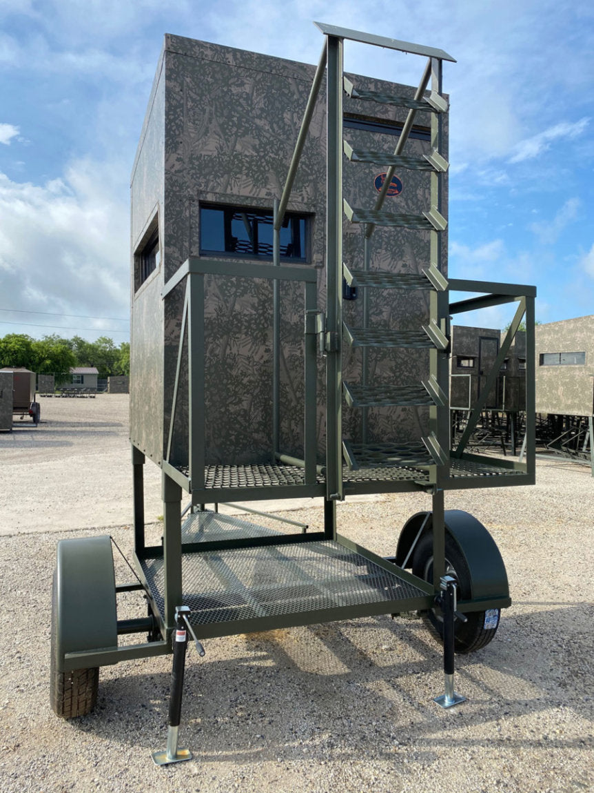 AWS Blind | Insulated Trailer Deer Blind | Model 5x5, 5x7, 5x9 Sizes | Widths 60", 84", 108" | All-Steel, Foam Insulated | For Deer Hunting, Wildlife Observation & Ranch Use