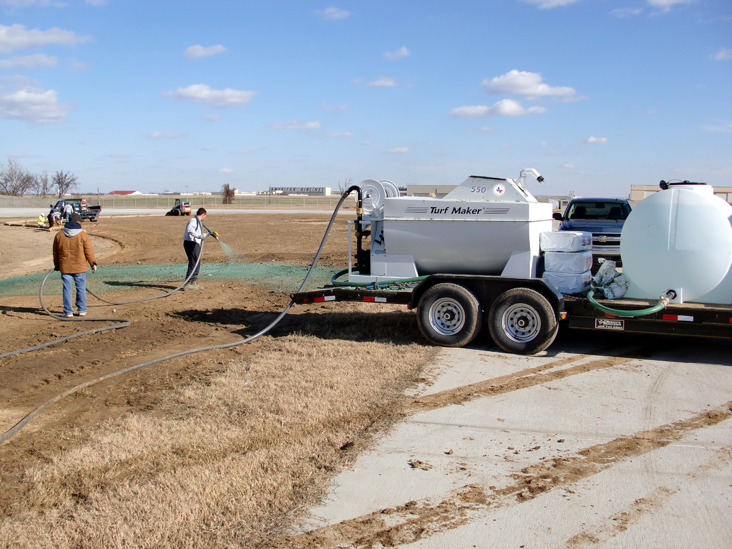 TurfMaker Hydroseeder | Model 550 (Hydraulic) | Total Capacity 550 Gallons | Skid Frame Width 47" | Double Axle Trailer Option