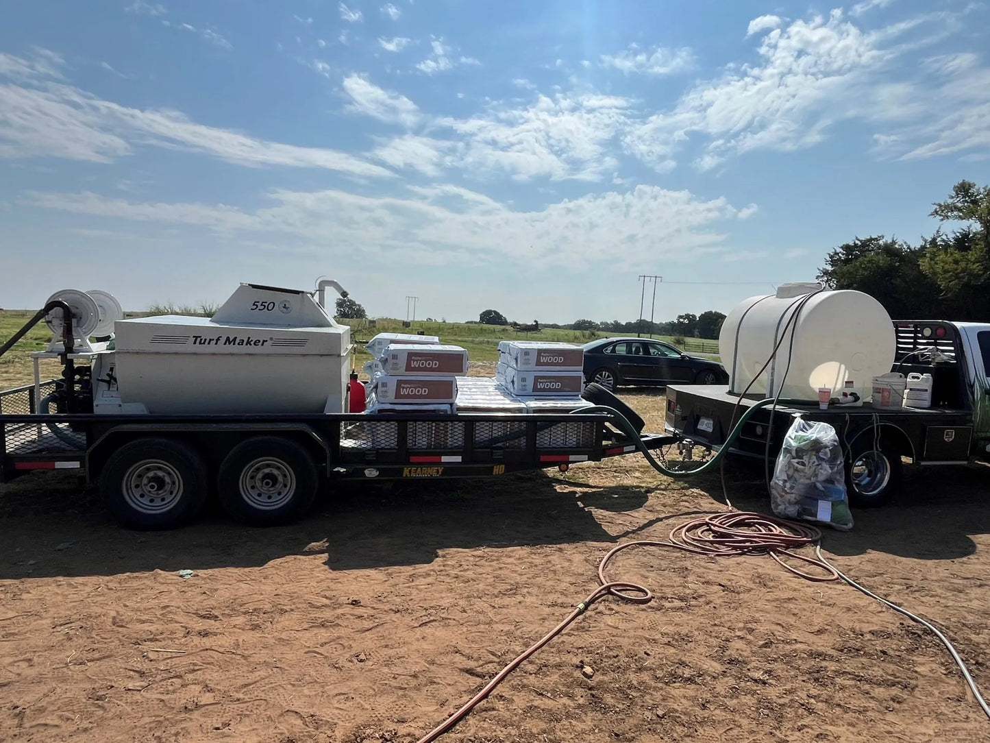 TurfMaker Hydroseeder | Model 550 (Hydraulic) | Total Capacity 550 Gallons | Skid Frame Width 47" | Double Axle Trailer Option
