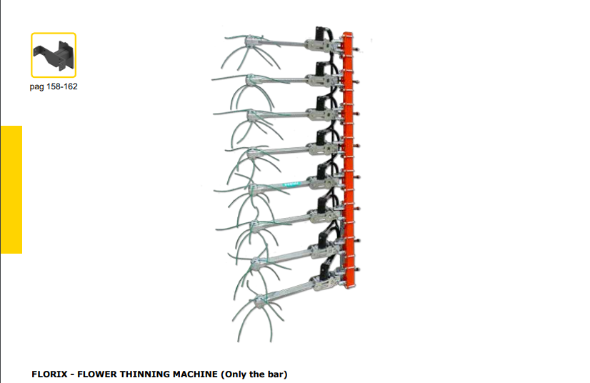Rinieri Flower Thinning Machine | FLORIX Series | Working Width 78", 98" & 118" inches | Horsepower 70-100 HP | For Tractors