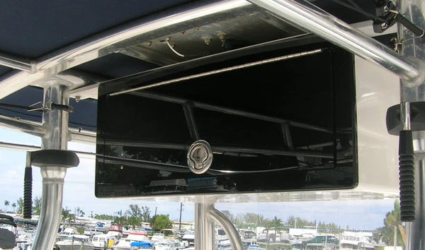RIO MARINE CUSTOMS | Electronics Box | Rough Water | Model RWEB28B | 28" W x 11" H x 16" D | Secure and Stylish Storage | For T-Top