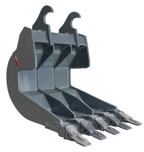 NM Attachment Concrete Slab Bucket | Model 8CS Series | 4 & 6 Teeth | Width Options 24" & 36" | Machine Size 12 to 70 Tons | For Excavator