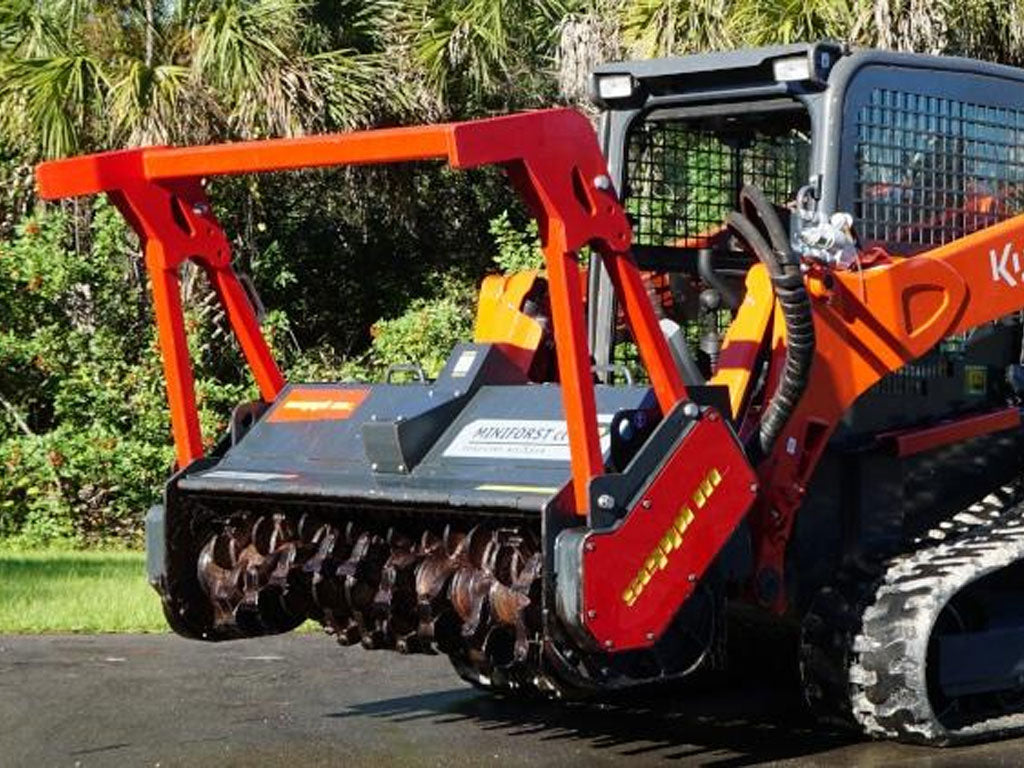 Seppi | Forestry Mulcher with Knives & Carbide | Model Miniforst CL 150, 175 & 200 | Working Width 59" To 79" Inches | Hydraulic Flow 13 To 40 GPM | For Compact Track Loaders
