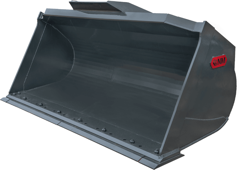 NM Attachments General Purpose Bucket | Model GP & LM Series | Widths 1–6 Yards | Machine Class 50–150 | Machine Size 10,000–40,000 lbs | For Wheel Loaders