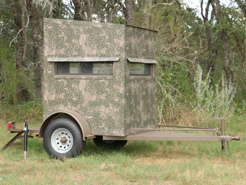 AWS Blind | Insulated Trailer Deer Blind | Model 5x5, 5x7, 5x9 Sizes | Widths 60", 84", 108" | All-Steel, Foam Insulated | For Deer Hunting, Wildlife Observation & Ranch Use