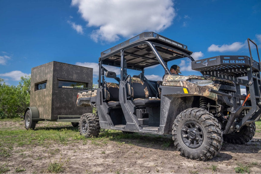 AWS Blind | Insulated Trailer Deer Blind | Model 5x5, 5x7, 5x9 Sizes | Widths 60", 84", 108" | All-Steel, Foam Insulated | For Deer Hunting, Wildlife Observation & Ranch Use