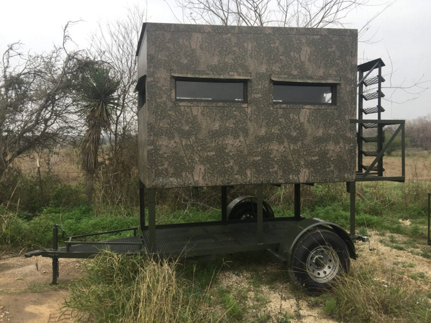 AWS Blind | Insulated Trailer Deer Blind | Model 5x5, 5x7, 5x9 Sizes | Widths 60", 84", 108" | All-Steel, Foam Insulated | For Deer Hunting, Wildlife Observation & Ranch Use