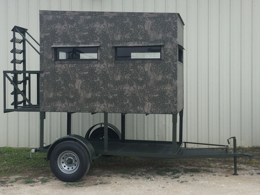 AWS Blind | Insulated Trailer Deer Blind | Model 5x5, 5x7, 5x9 Sizes | Widths 60", 84", 108" | All-Steel, Foam Insulated | For Deer Hunting, Wildlife Observation & Ranch Use