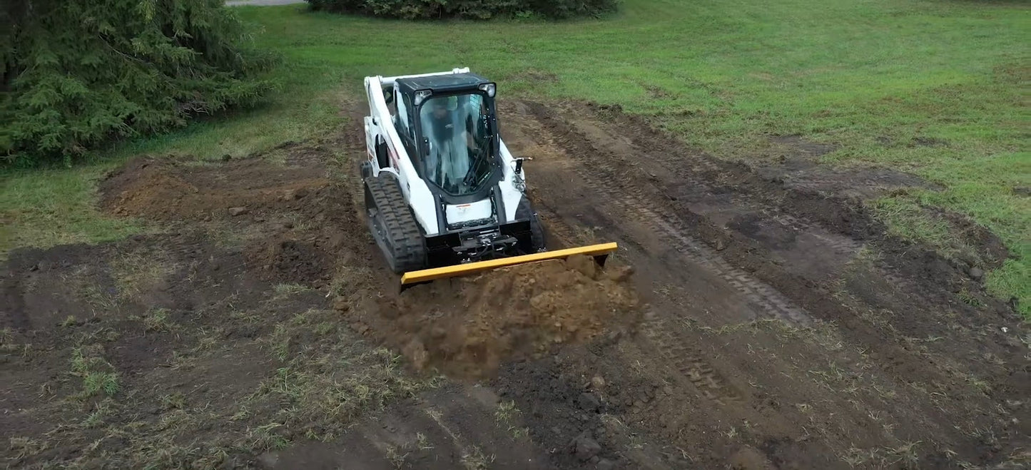 HitchDoc 6-Way Dozer Blade | Standard Series | Width 72”-96” inches | Hydraulic Flow Range 18-25 GPM | For Skid Steers