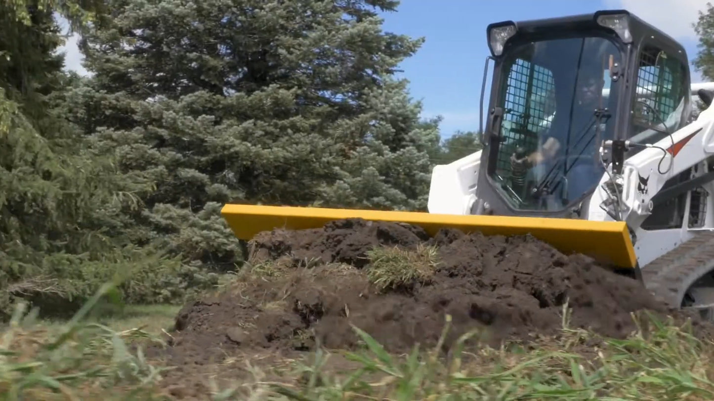 HitchDoc 6-Way Dozer Blade | Standard Series | Width 72”-96” inches | Hydraulic Flow Range 18-25 GPM | For Skid Steers