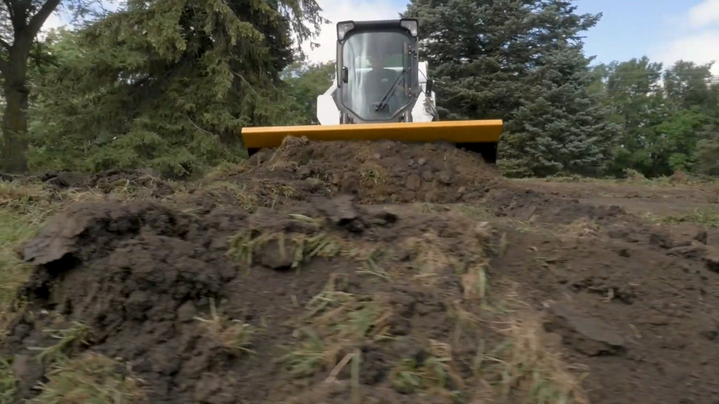 HitchDoc 6-Way Dozer Blade | Standard Series | Width 72”-96” inches | Hydraulic Flow Range 18-25 GPM | For Skid Steers