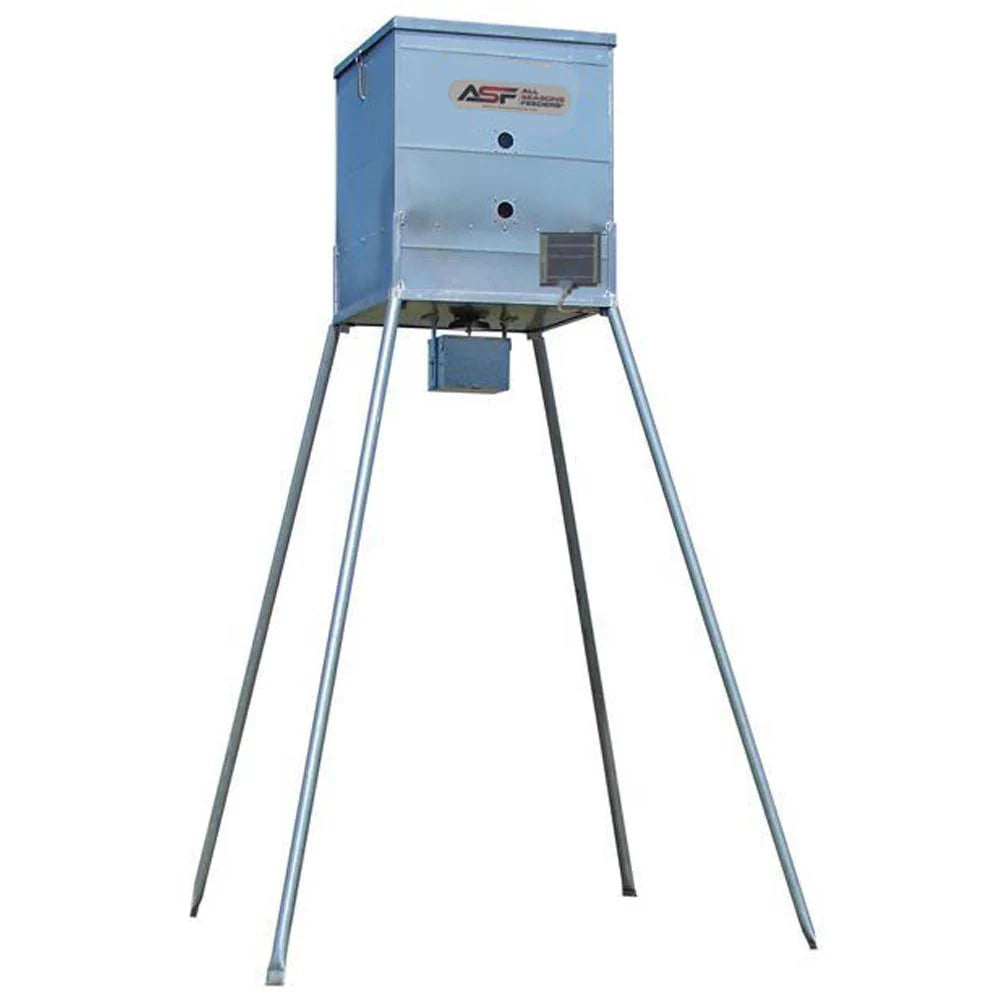 ASF Broadcast Feeder w/ Solar | Capacity 600lb | 7' Legs With Drive Pins