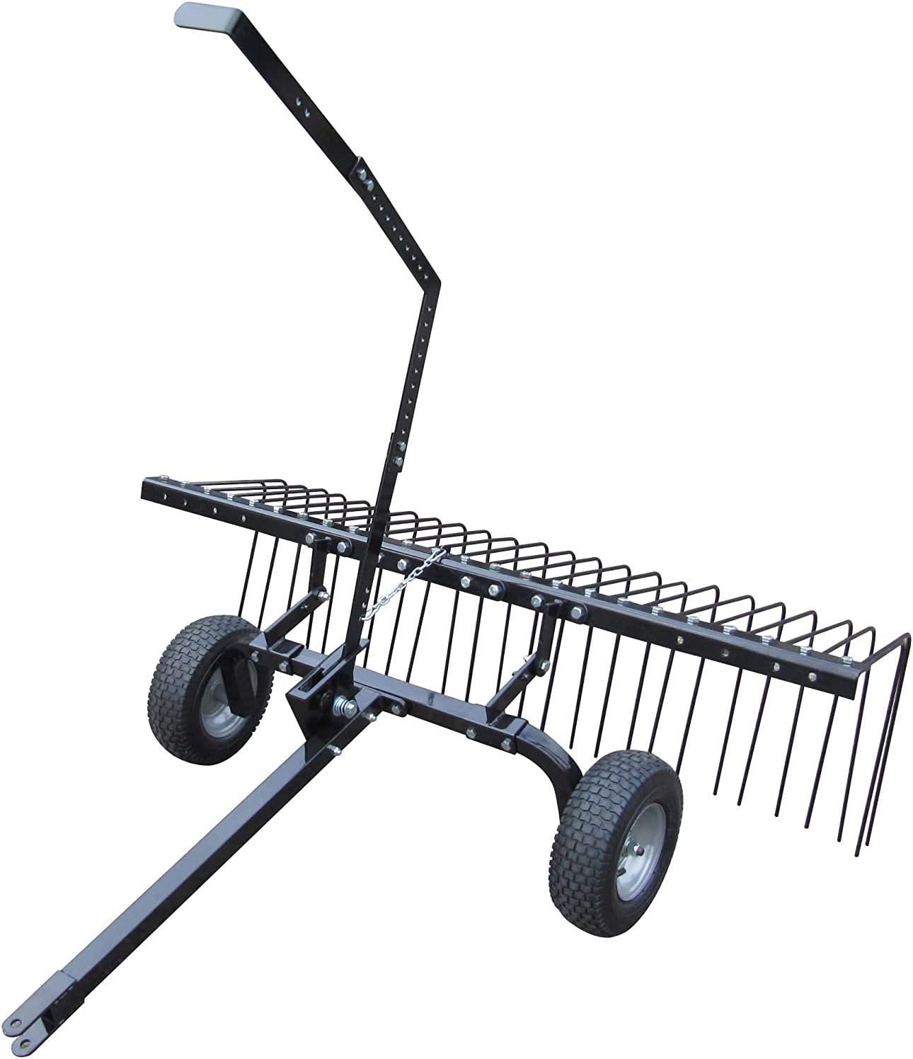 Field Tuff 72" Pine Straw Rake – Heavy-Duty Steel with 28 Spring Steel Tines For Tractor
