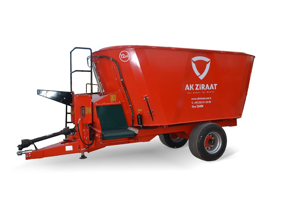 AK Ziraat | TIREMIX DD12 | 12m³ | Feed Mixer Wagon | HorsePower 85 HP | For Tractor
