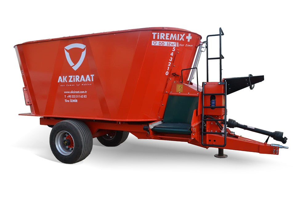 AK Ziraat | TIREMIX DD12 | 12m³ | Feed Mixer Wagon | HorsePower 85 HP | For Tractor