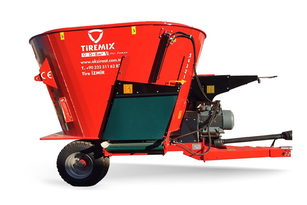AK Ziraat | TIREMIX Y8M3 | 8m³ | Feed/Mixer Wagon | HorsePower 65 HP | For Tractor