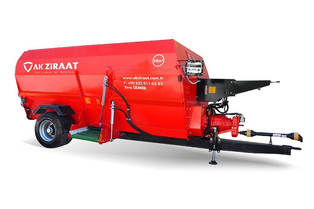 AK Ziraat | TIREMIX Y14M3 | 14m³ | Feed/Mixer Wagon | HorsePower 90 HP | For Tractor