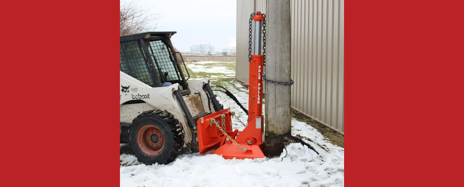 Shaver Utility Pole Puller SSL | Model PP-1000| 40" Cylinder Stroke | For Skid Steer