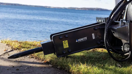 Ignite Attachments Heavy Duty Breaker | Tool Diameter 2.9" | Hydraulic Flow 13-24 GPM | For Skid Steers & Mini Loaders