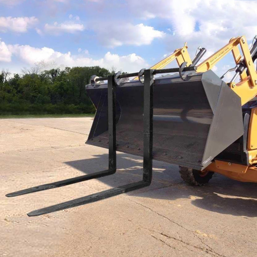 Arrow Swing-Over Bucket Forks | Bucket Openings 42", 60", 63" & 73" | Bucket Width 72" & 96" | Hydraulic Flow Range 12-35 GPM | For Skid Steers Buckets