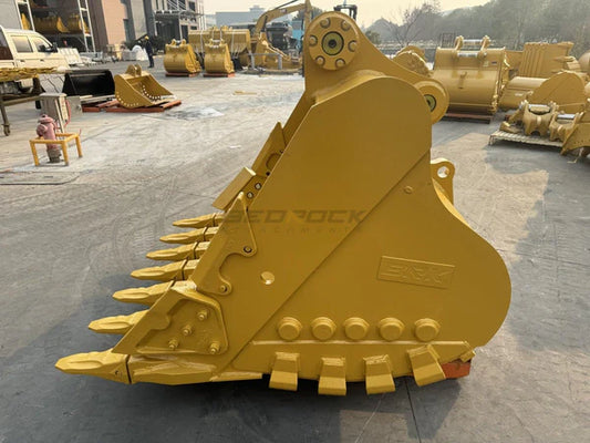 Bedrock Attachments Heavy-Duty Bucket | Model EB330DHD-66-2.08 | Width 66-Inch | Capacity 2.08 CU M | Machine Size 30-40 Tons | For Excavators CAT 330