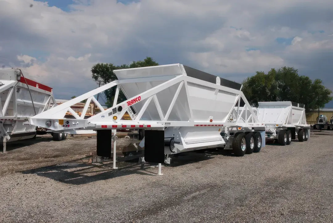 RANCO | LW21-40-3 + 14-24-4P Bottom Dump Trailer Train | 40' Lead Trailer & 14' Pup Trailer | 35 cu. yd. Capacity | For Precision Aggregate Hauling