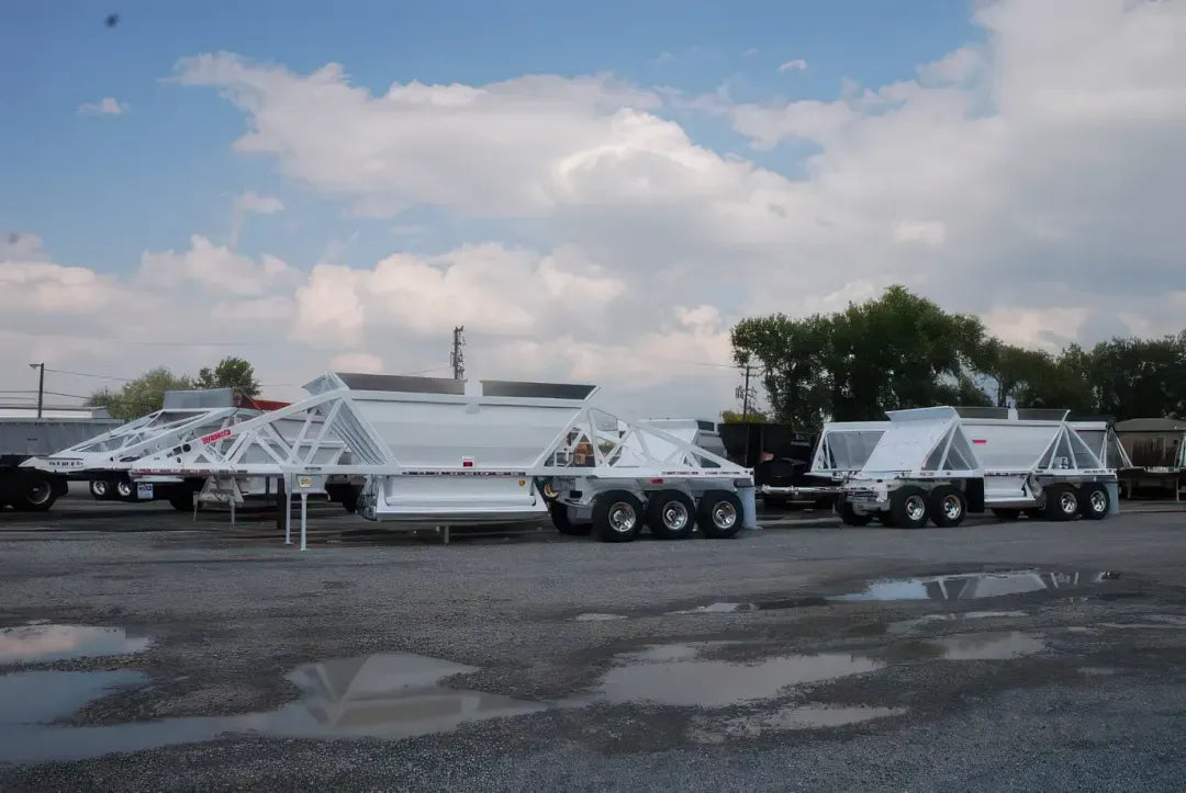 RANCO | LW21-40-3 + 14-24-4P Bottom Dump Trailer Train | 40' Lead Trailer & 14' Pup Trailer | 35 cu. yd. Capacity | For Precision Aggregate Hauling