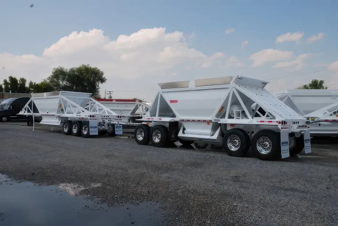 RANCO | LW21-40-3 + 14-24-4P Bottom Dump Trailer Train | 40' Lead Trailer & 14' Pup Trailer | 35 cu. yd. Capacity | For Precision Aggregate Hauling