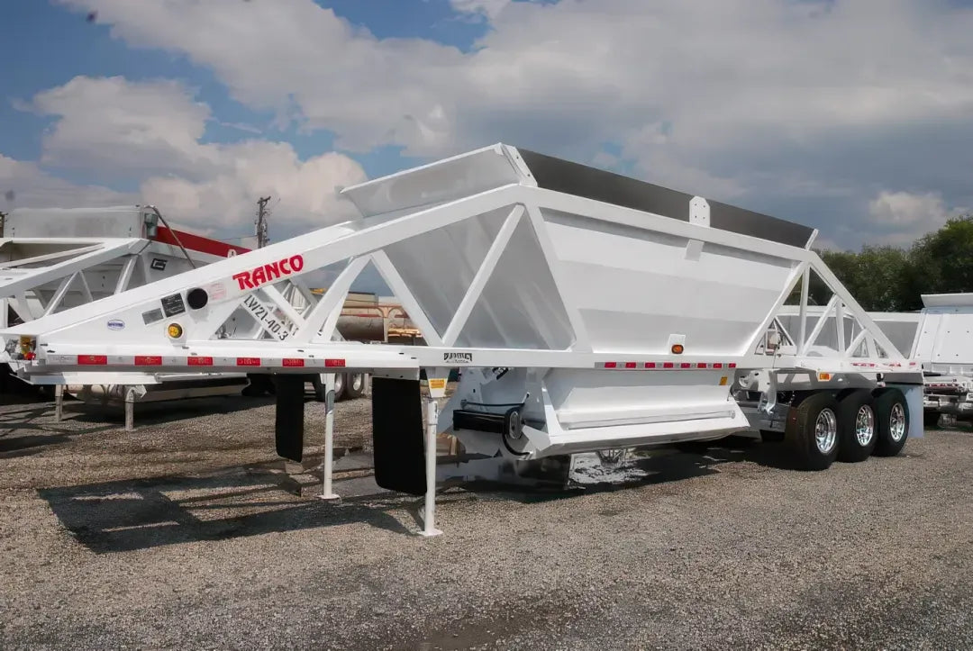 RANCO | LW21-40-3 + 14-24-4P Bottom Dump Trailer Train | 40' Lead Trailer & 14' Pup Trailer | 35 cu. yd. Capacity | For Precision Aggregate Hauling