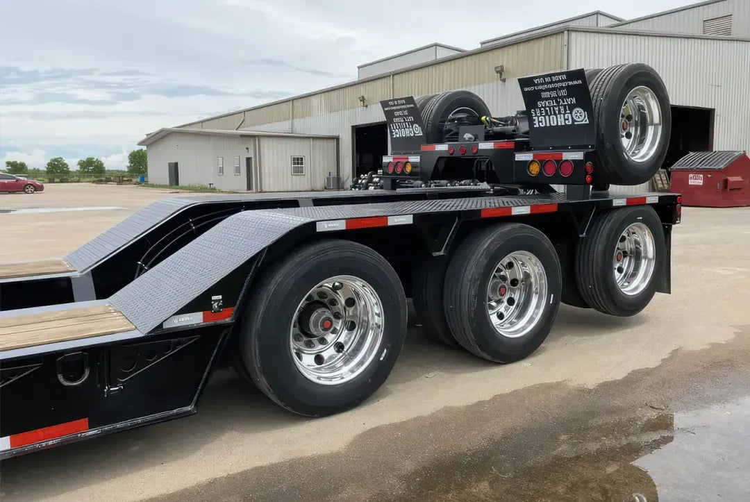 Choice | 355NG Lowboy Trailer w/Flip Axle | 53' Length | 110,000 lbs Capacity | 102" Width | For Semi Trucks & Oversized Equipment