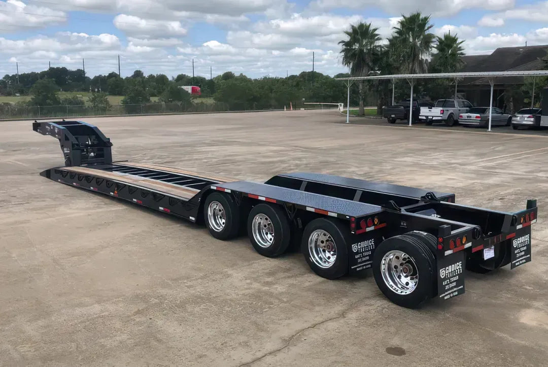 Choice | 355NG Lowboy Trailer w/Flip Axle | 53' Length | 110,000 lbs Capacity | 102" Width | For Semi Trucks & Oversized Equipment