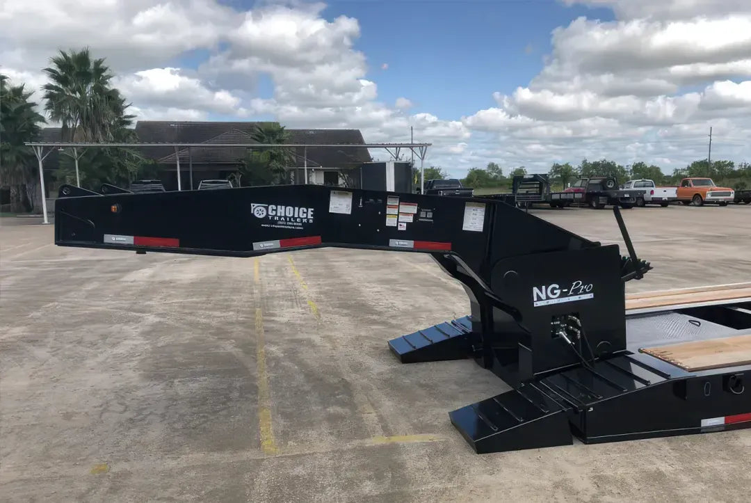 Choice | 355NG Lowboy Trailer w/Flip Axle | 53' Length | 110,000 lbs Capacity | 102" Width | For Semi Trucks & Oversized Equipment