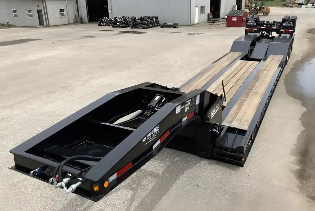 Choice | 355NG Lowboy Trailer w/Flip Axle | 53' Length | 110,000 lbs Capacity | 102" Width | For Semi Trucks & Oversized Equipment