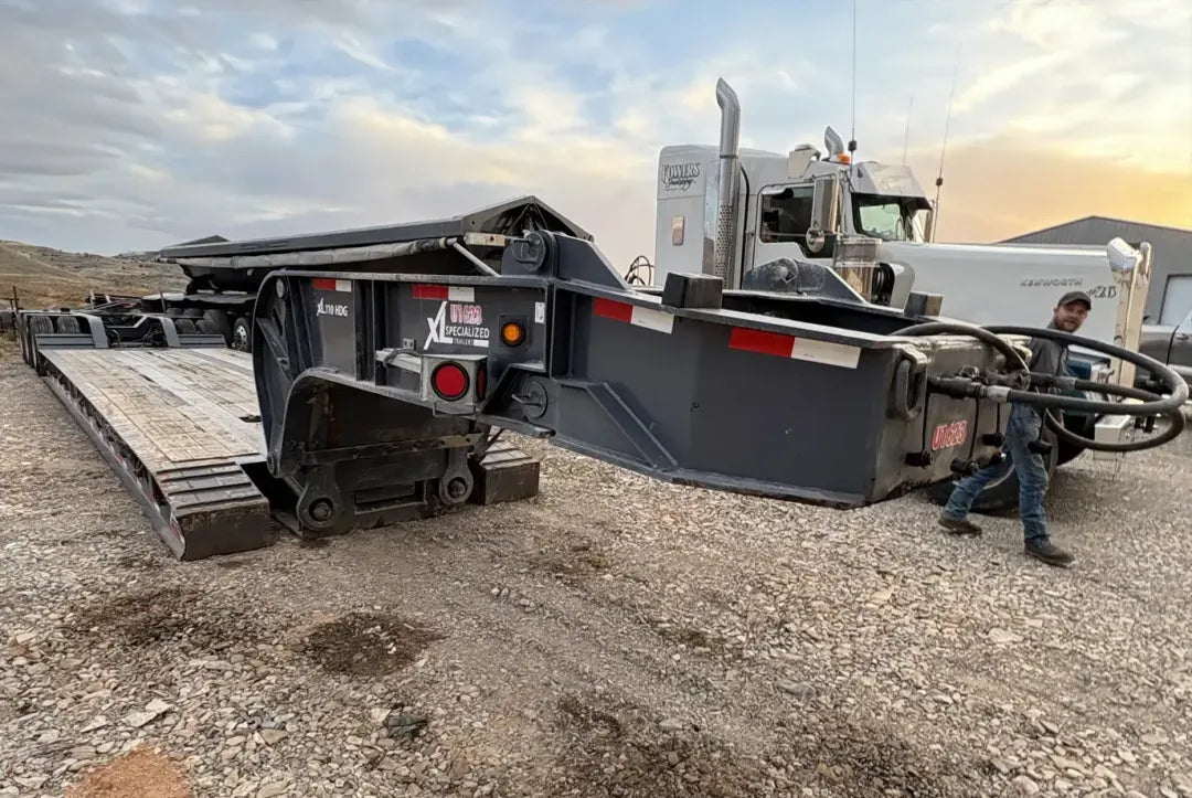 XL Specialized | 110HDG Trailer Package | 2015 XL 110HDG + 24FA + 60JPS | 46'8" Main Trailer Length | 110,000 lbs Capacity | 102" Wide | USED | For Semi Trucks & Extreme Duty Loads