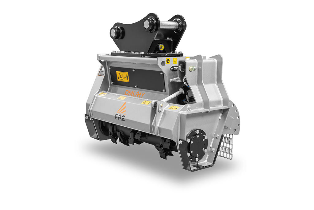 FAE | DML/HY & DML/HY/VT Forestry Mulcher | Model 75 To 125 | Width 31″ To 49″ | Shreds Up to 4.7" Inches Diameter | Machine Size 5 To 13 Ton | For Excavators