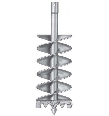 Worksaver | Standard-Duty Single Flight Auger Bits | Model 170585, 170710, 170720 | Width 6" To 12" | Shaft Diameter 2" Round | Horsepower 25 To 50 HP | For Tractors