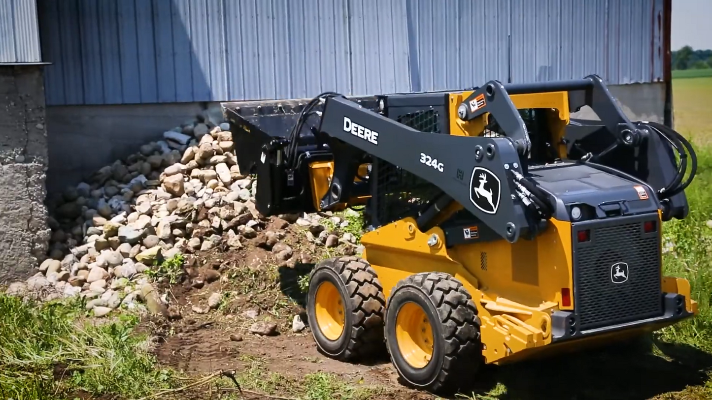 HLA Attachments | 4-in-1 Skid Steer Bucket | Models SBFNO66 To SBFNO84 | Widths 66" To 84" | Heaped Capacity Up To 17.7 cu.ft. | Hydraulic Flow Range 12-18 GPM |For Skid Steer