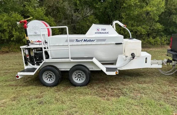 TurfMaker Hydroseeder | Model 700 (Diesel Engine) | Total Capacity 700 Gallons | Skid Frame Width 47" | Double Axle Trailer Option