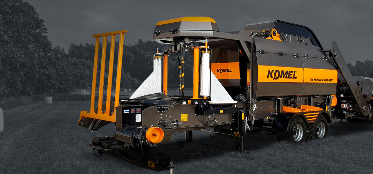 Komel RK Master 700 PRO Round Baler | Bale Width 39" inches | Engine Power 40 kW & 100 HP | For Tractors & Electric Systems